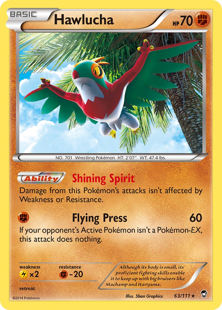 Hawlucha (63/111) (Cosmos Holo) (Blister Exclusive) [XY: Furious Fists] | Anubis Games and Hobby