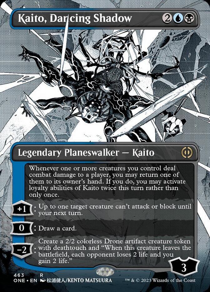 Kaito, Dancing Shadow (Borderless Manga Step-and-Compleat Foil) [Phyrexia: All Will Be One] | Anubis Games and Hobby