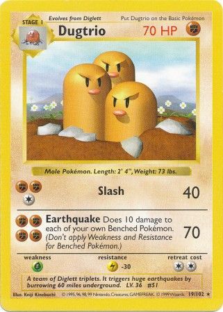 Dugtrio (19/102) [Base Set Shadowless Unlimited] | Anubis Games and Hobby