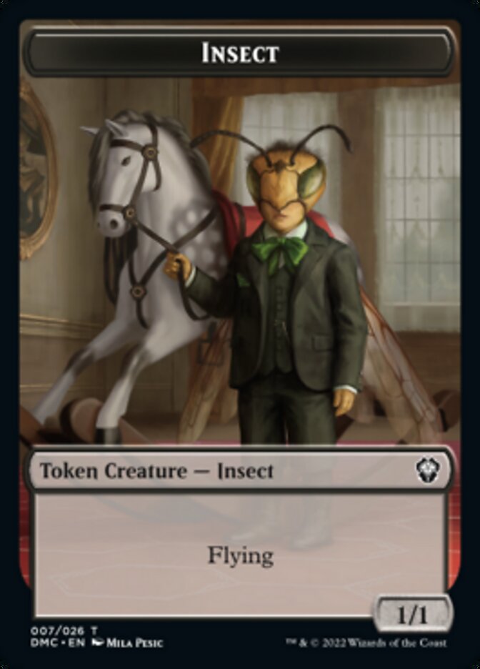 Phyrexian // Insect Double-Sided Token [Dominaria United Tokens] | Anubis Games and Hobby