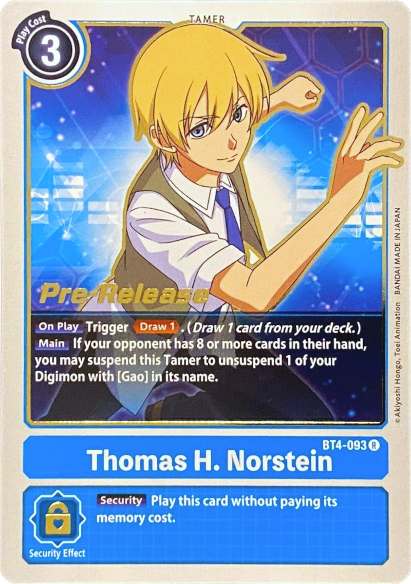 Thomas H. Norstein [BT4-093] [Great Legend Pre-Release Promos] | Anubis Games and Hobby