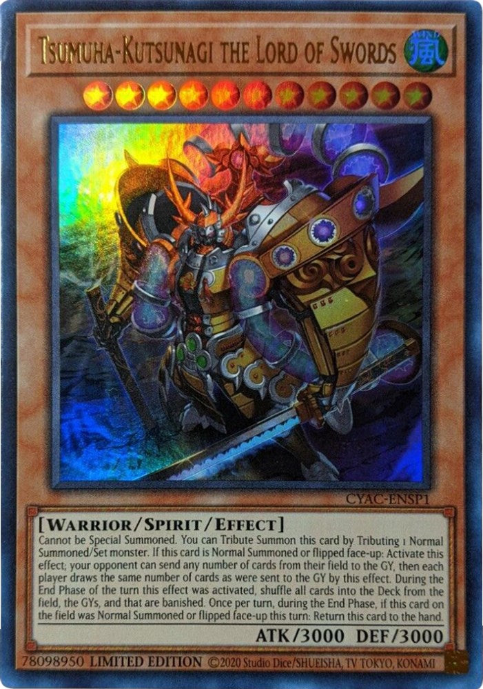 Tsumuha-Kutsunagi the Lord of Swords [CYAC-ENSP1] Ultra Rare | Anubis Games and Hobby