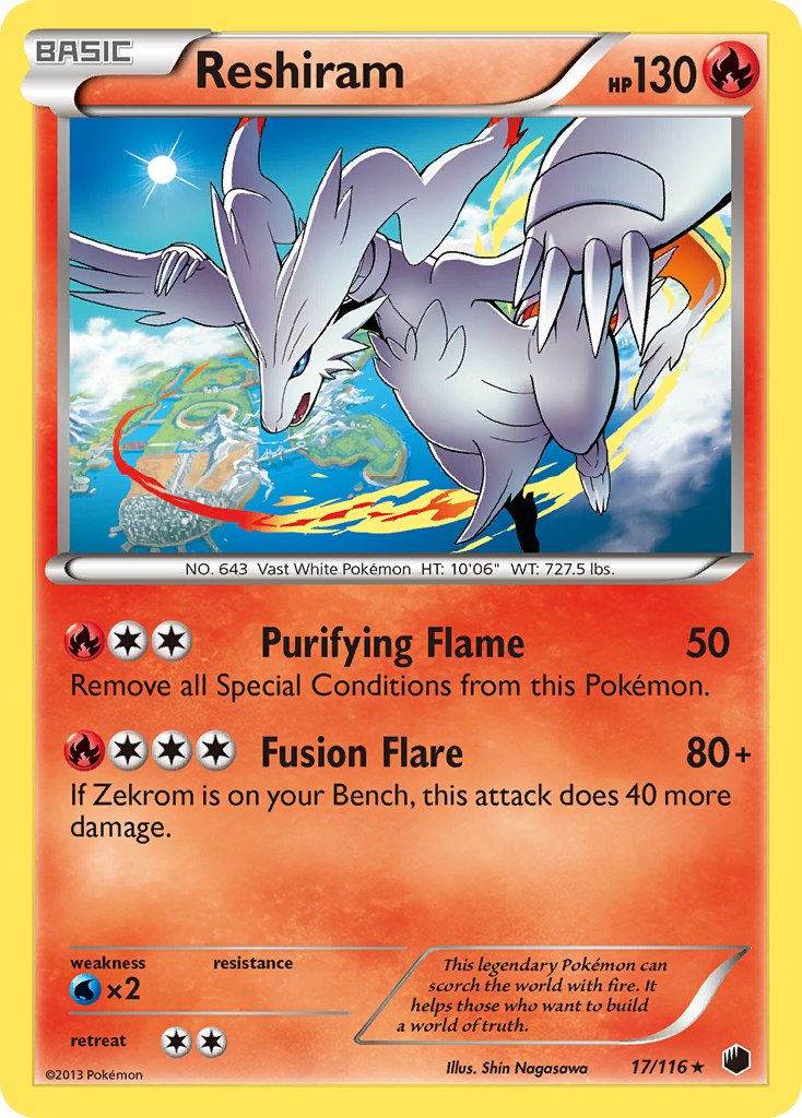 Reshiram (17/116) [Black & White: Plasma Freeze] | Anubis Games and Hobby