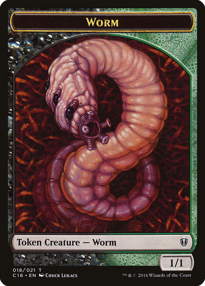 Zombie // Worm Double-Sided Token [Commander 2016 Tokens] | Anubis Games and Hobby
