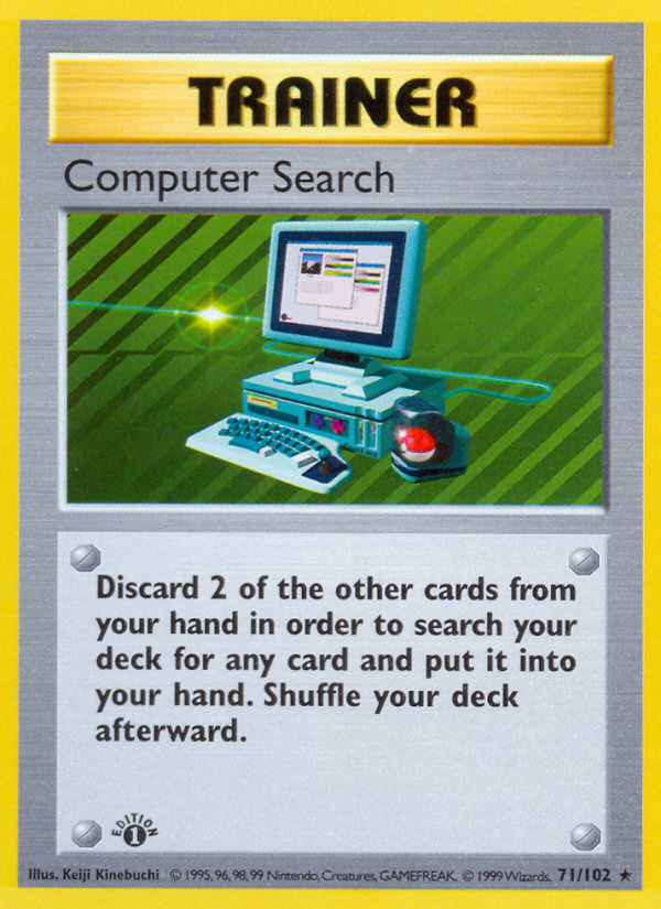 Computer Search (71/102) (Shadowless) [Base Set 1st Edition] | Anubis Games and Hobby