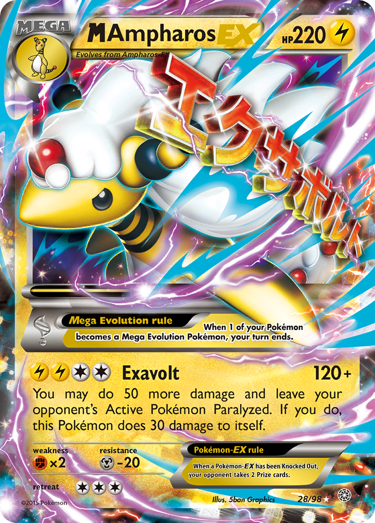 M Ampharos EX (28/98) [XY: Ancient Origins] | Anubis Games and Hobby