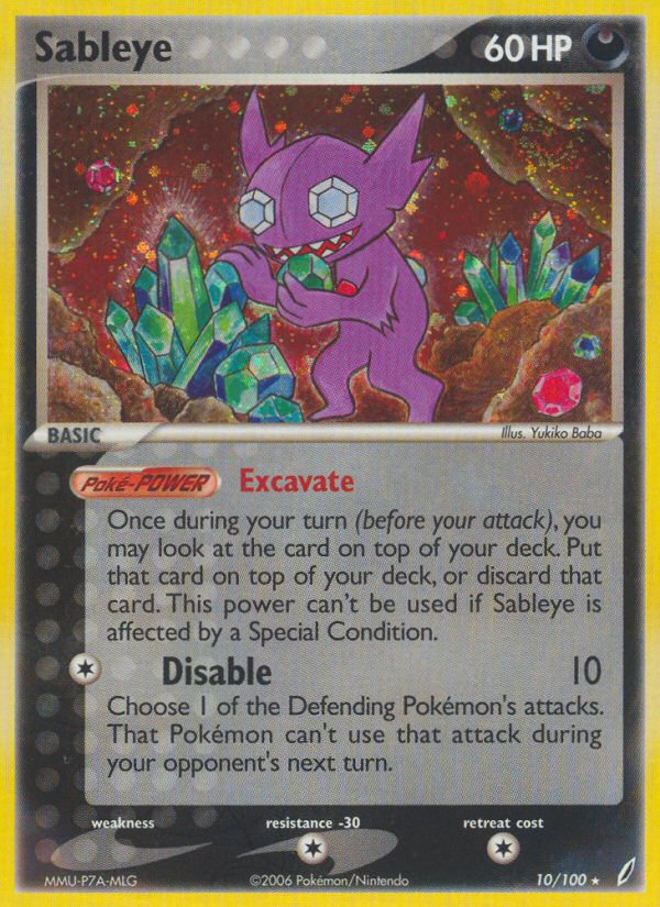 Sableye (10/100) [EX: Crystal Guardians] | Anubis Games and Hobby