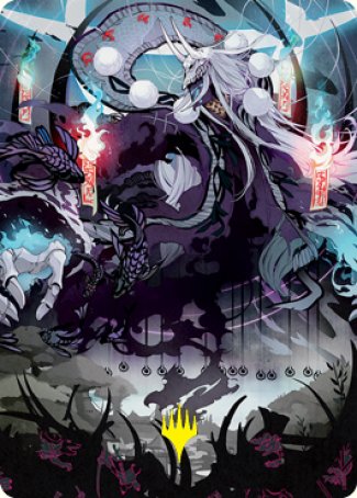 Echo of Death's Wail Art Card (Gold-Stamped Signature) [Kamigawa: Neon Dynasty Art Series] | Anubis Games and Hobby