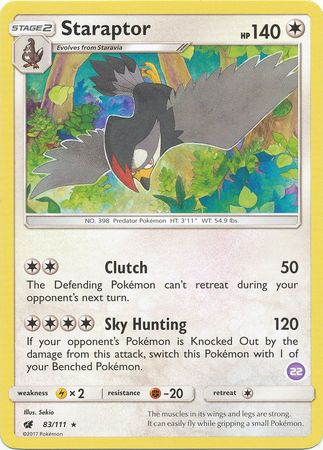 Staraptor (83/111) (Deck Exclusive #22) [Sun & Moon: Trainer Kit - Alolan Sandslash] | Anubis Games and Hobby