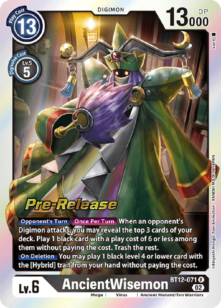 AncientWisemon [BT12-071] [Across Time Pre-Release Cards] | Anubis Games and Hobby