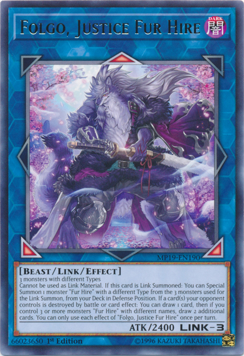 Folgo, Justice Fur Hire [MP19-EN190] Rare | Anubis Games and Hobby