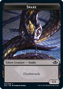 Snake // Zombie Double-Sided Token [Commander Collection: Black Tokens] | Anubis Games and Hobby