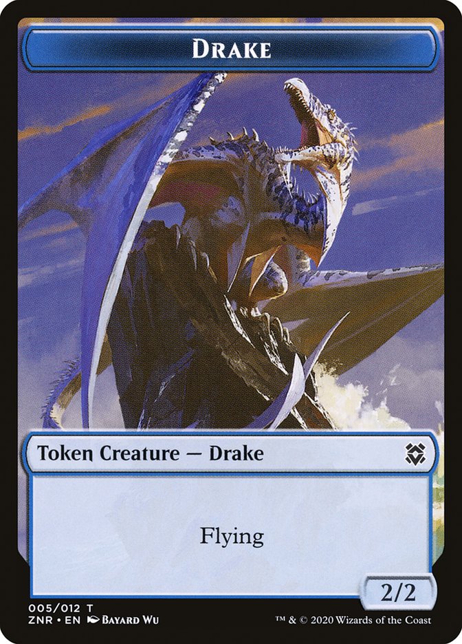 Copy // Drake Double-Sided Token [Zendikar Rising Tokens] | Anubis Games and Hobby