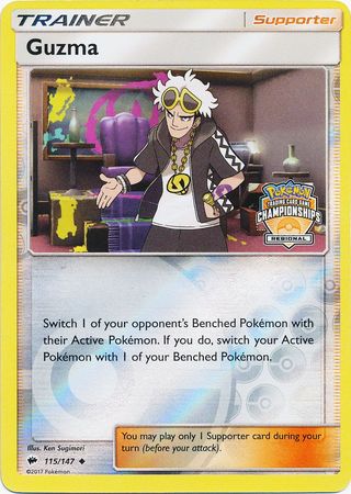 Guzma (115/147) (League Promo) [Sun & Moon: Burning Shadows] | Anubis Games and Hobby