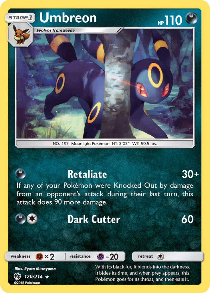 Umbreon (120/214) (Cosmos Holo) (Blister Exclusive) [Sun & Moon: Lost Thunder] | Anubis Games and Hobby