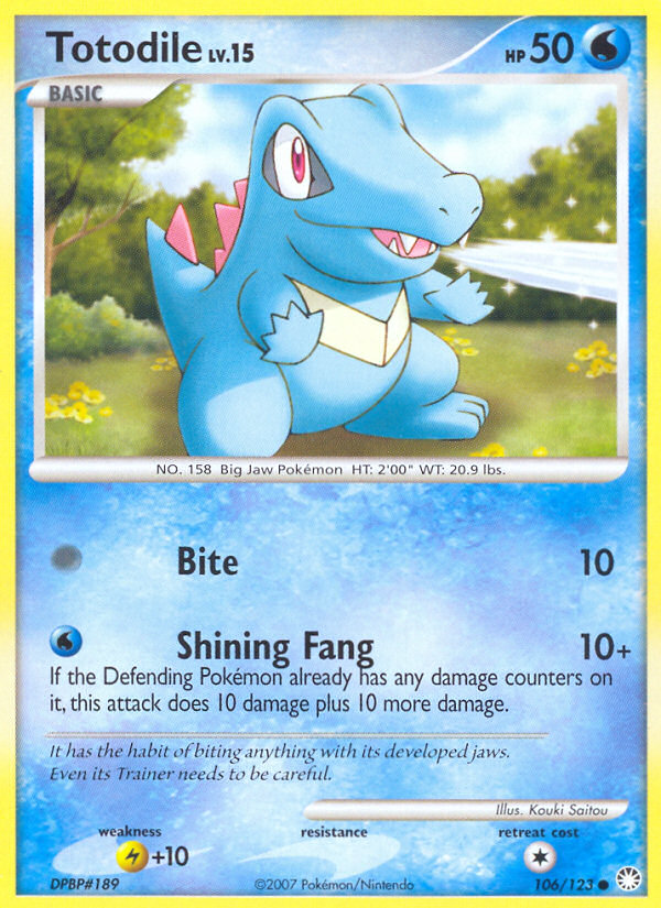 Totodile (106/123) [Diamond & Pearl: Mysterious Treasures] | Anubis Games and Hobby