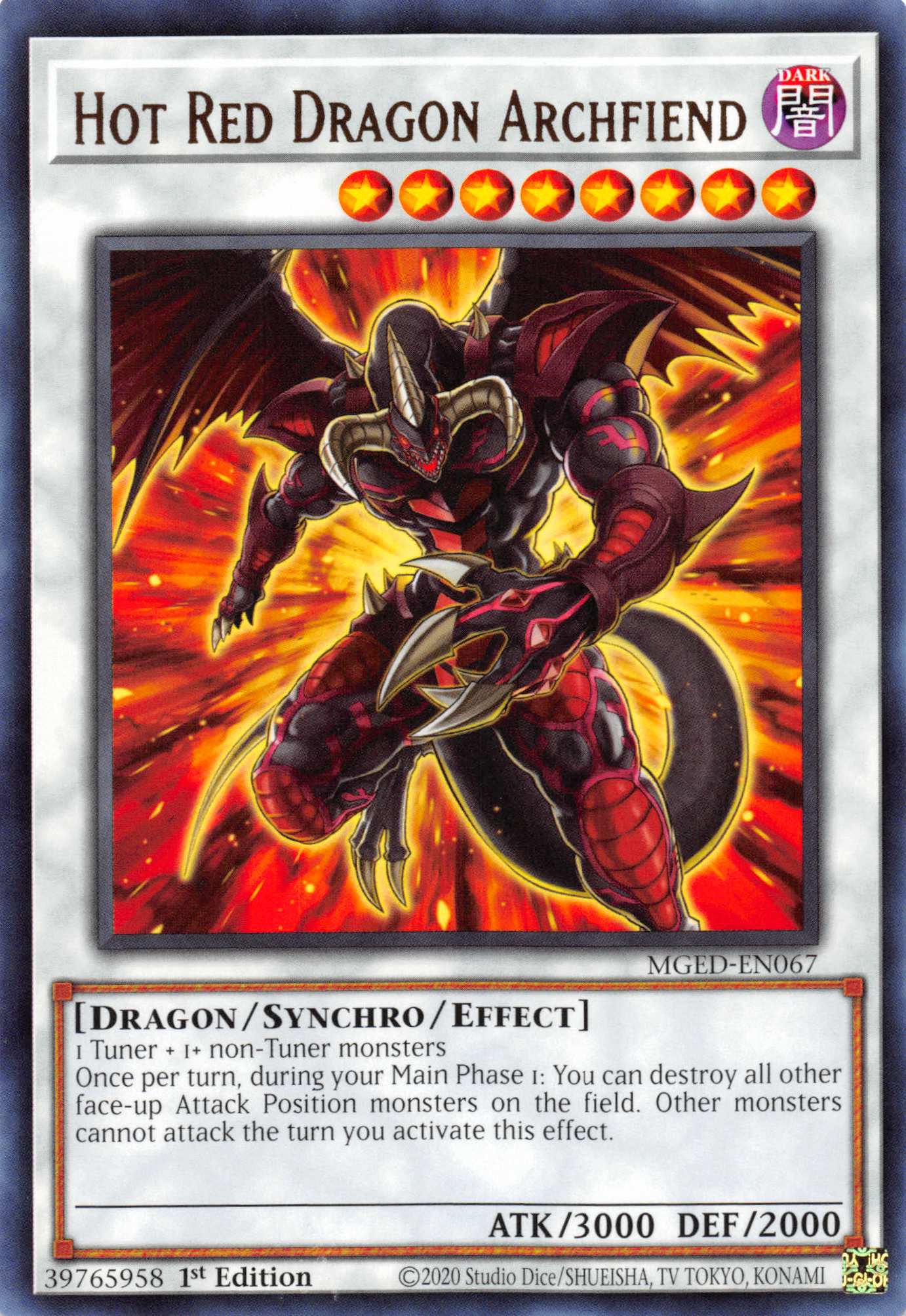 Hot Red Dragon Archfiend [MGED-EN067] Rare | Anubis Games and Hobby