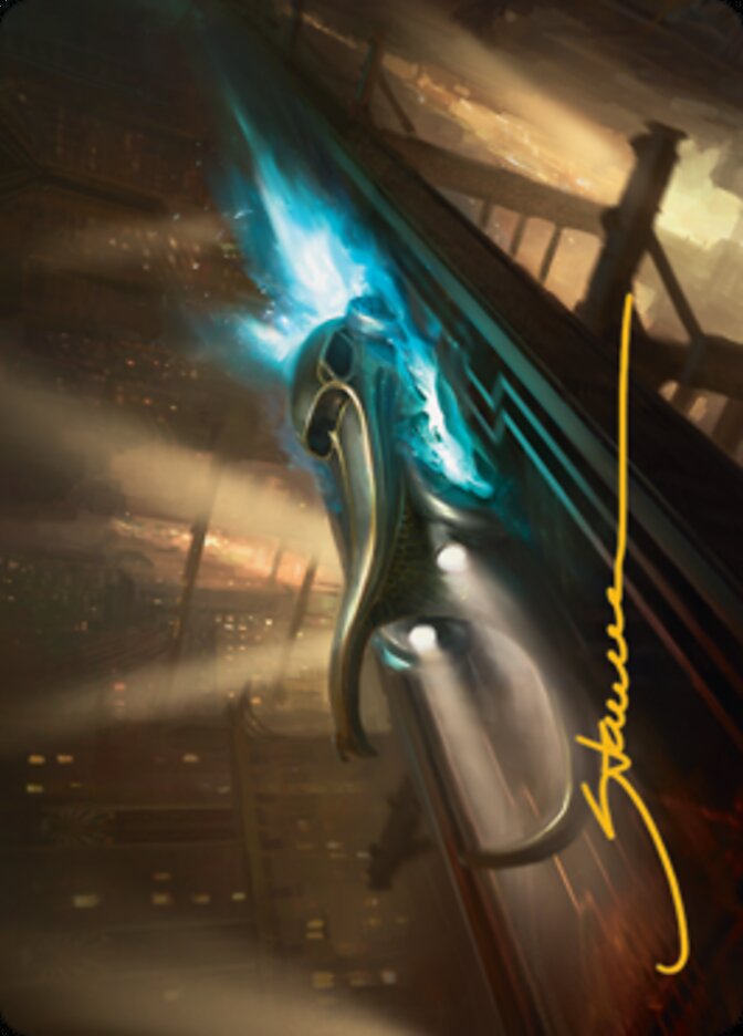 Run Out of Town Art Card (Gold-Stamped Signature) [Streets of New Capenna Art Series] | Anubis Games and Hobby