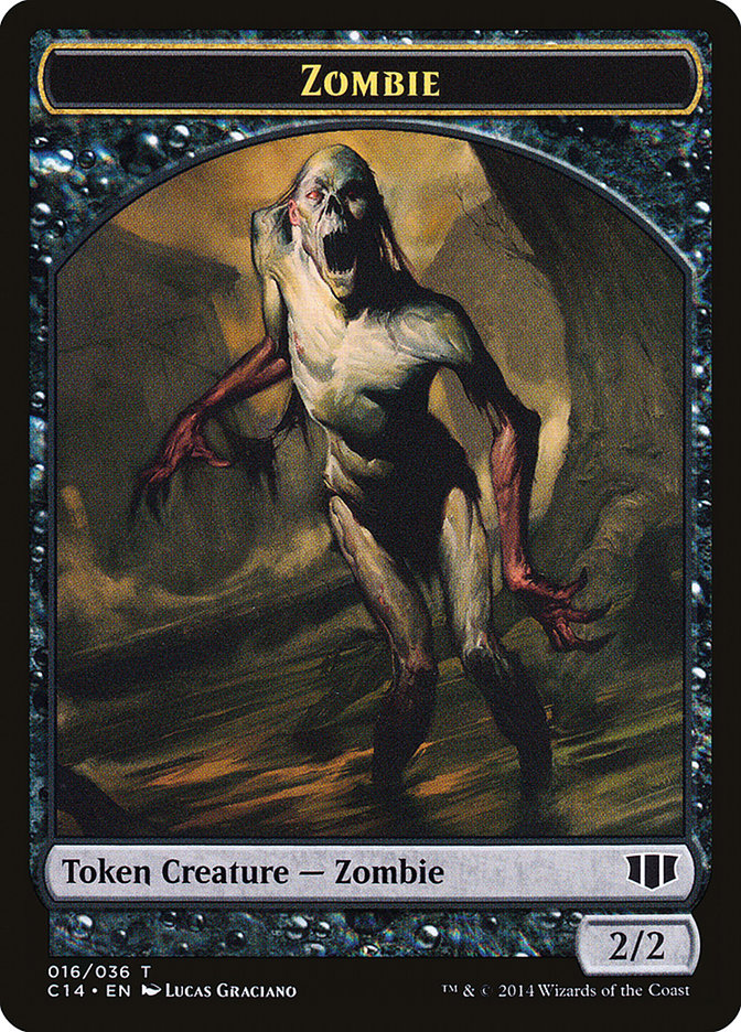 Demon (012/036) // Zombie (016/036) Double-Sided Token [Commander 2014 Tokens] | Anubis Games and Hobby