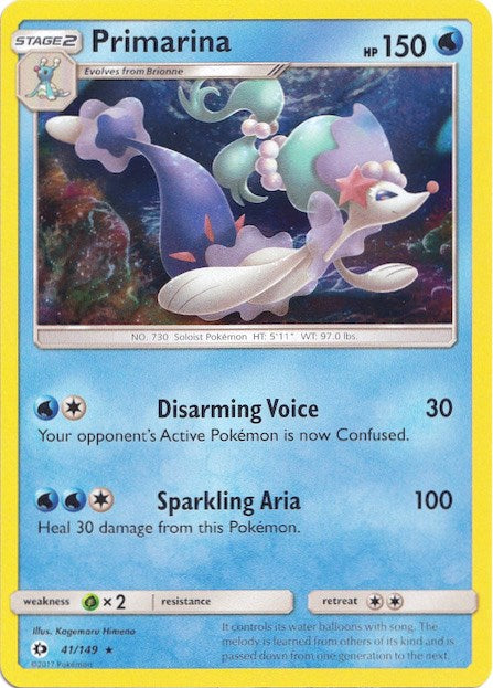 Primarina (41/149) (Water Web Holo) [Sun & Moon: Base Set] | Anubis Games and Hobby