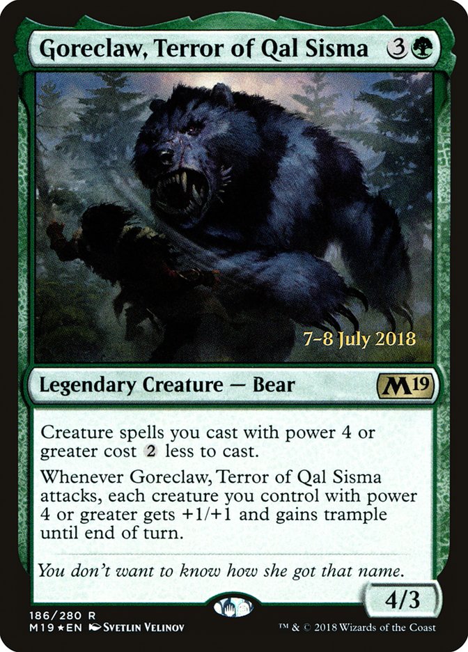 Goreclaw, Terror of Qal Sisma [Core Set 2019 Prerelease Promos] | Anubis Games and Hobby