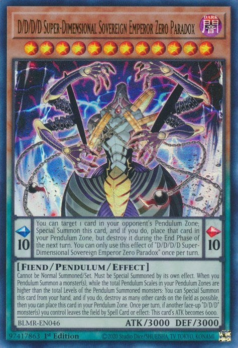 D/D/D/D Super-Dimensional Sovereign Emperor Zero Paradox [BLMR-EN046] Ultra Rare | Anubis Games and Hobby