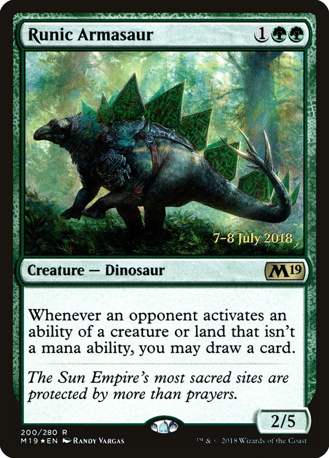 Runic Armasaur [Core Set 2019 Prerelease Promos] | Anubis Games and Hobby