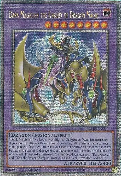 Dark Magician the Knight of Dragon Magic [BLMR-EN001] Quarter Century Secret Rare | Anubis Games and Hobby