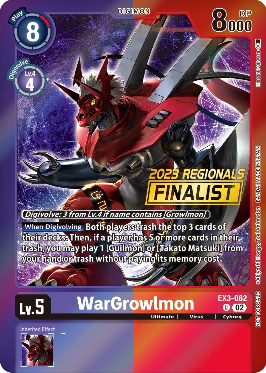 WarGrowlmon [EX3-062] (2023 Regionals Finalist) [Draconic Roar Promos] | Anubis Games and Hobby