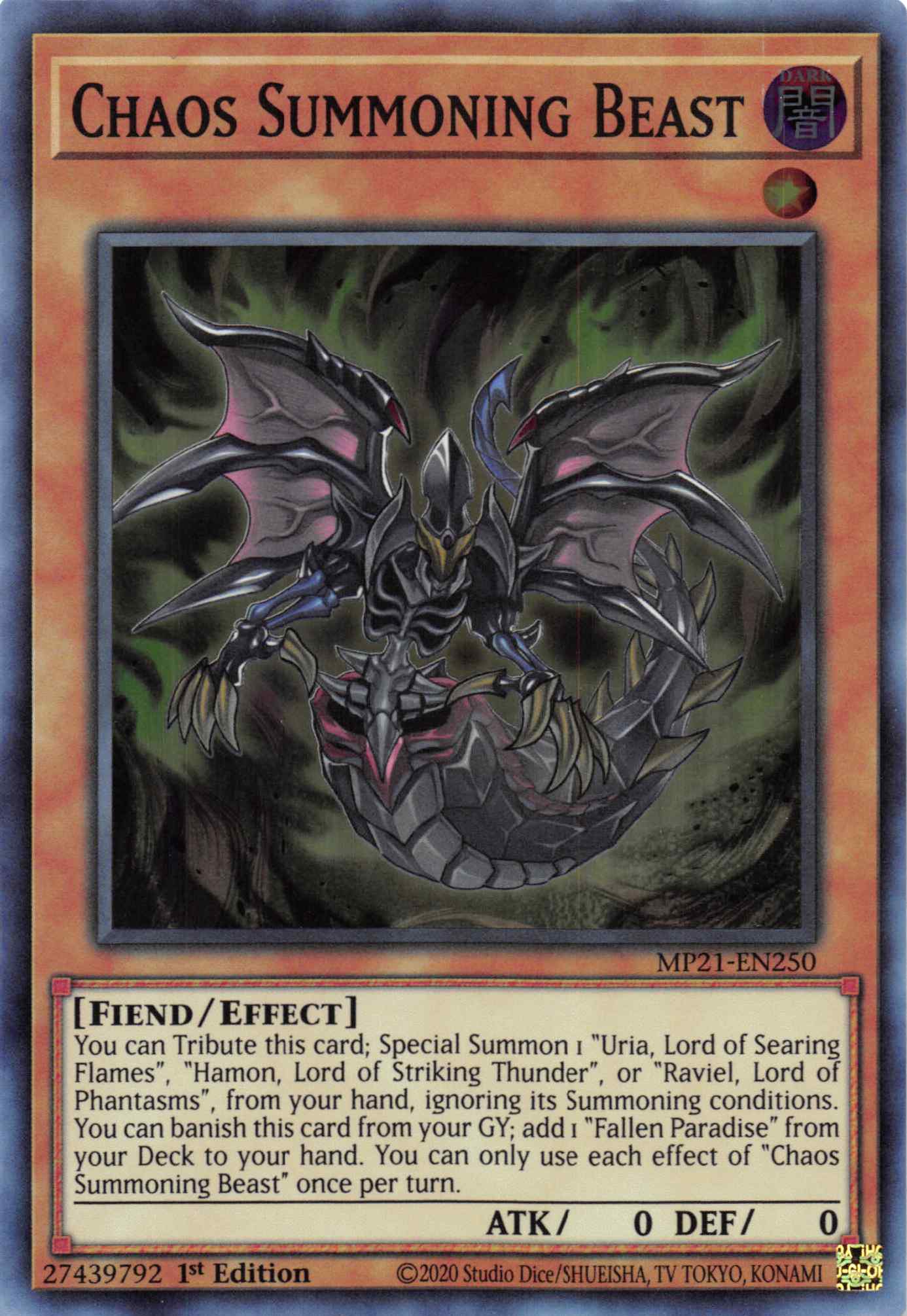 Chaos Summoning Beast [MP21-EN250] Super Rare | Anubis Games and Hobby