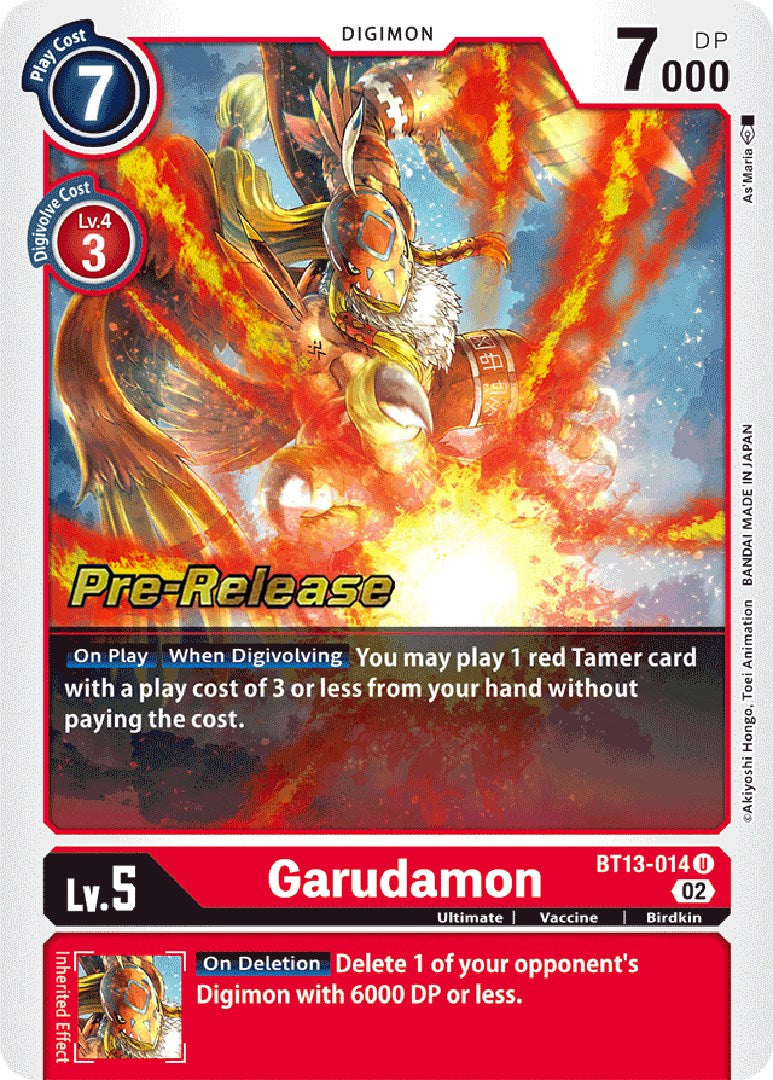 Garudamon [BT13-014] [Versus Royal Knight Booster Pre-Release Cards] | Anubis Games and Hobby