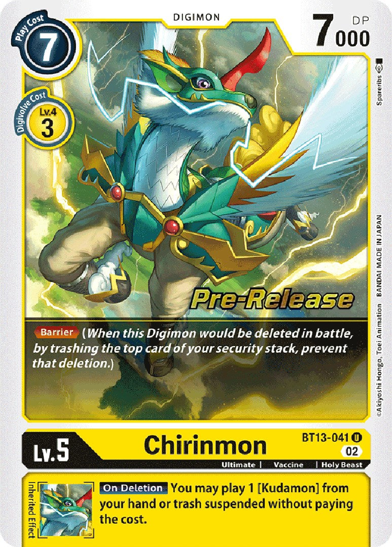 Chirinmon [BT13-041] [Versus Royal Knight Booster Pre-Release Cards] | Anubis Games and Hobby