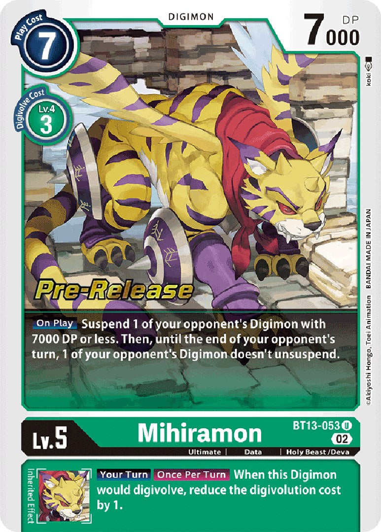 Mihiramon [BT13-053] [Versus Royal Knight Booster Pre-Release Cards] | Anubis Games and Hobby