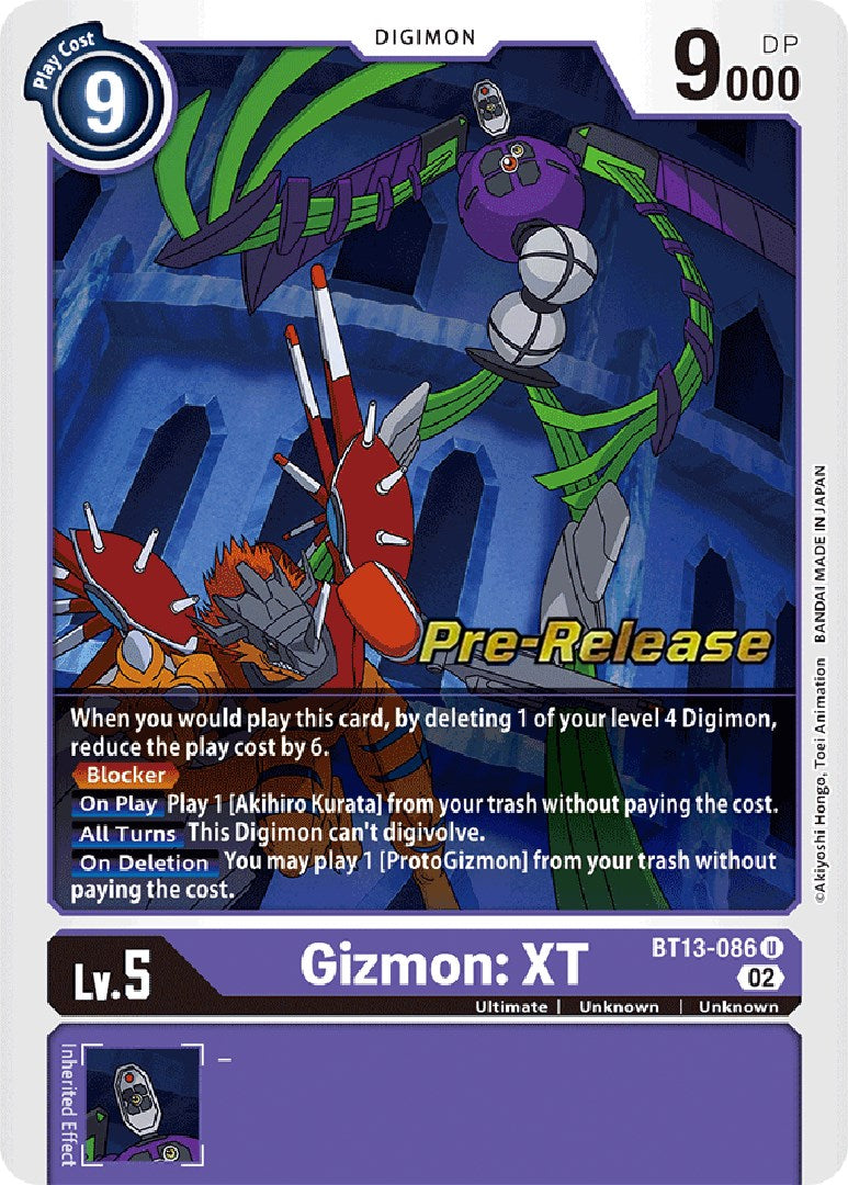 Gizmon: XT [BT13-086] [Versus Royal Knight Booster Pre-Release Cards] | Anubis Games and Hobby