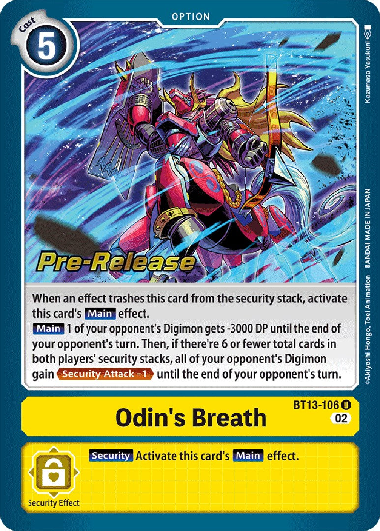 Odin's Breath [BT13-106] [Versus Royal Knight Booster Pre-Release Cards] | Anubis Games and Hobby