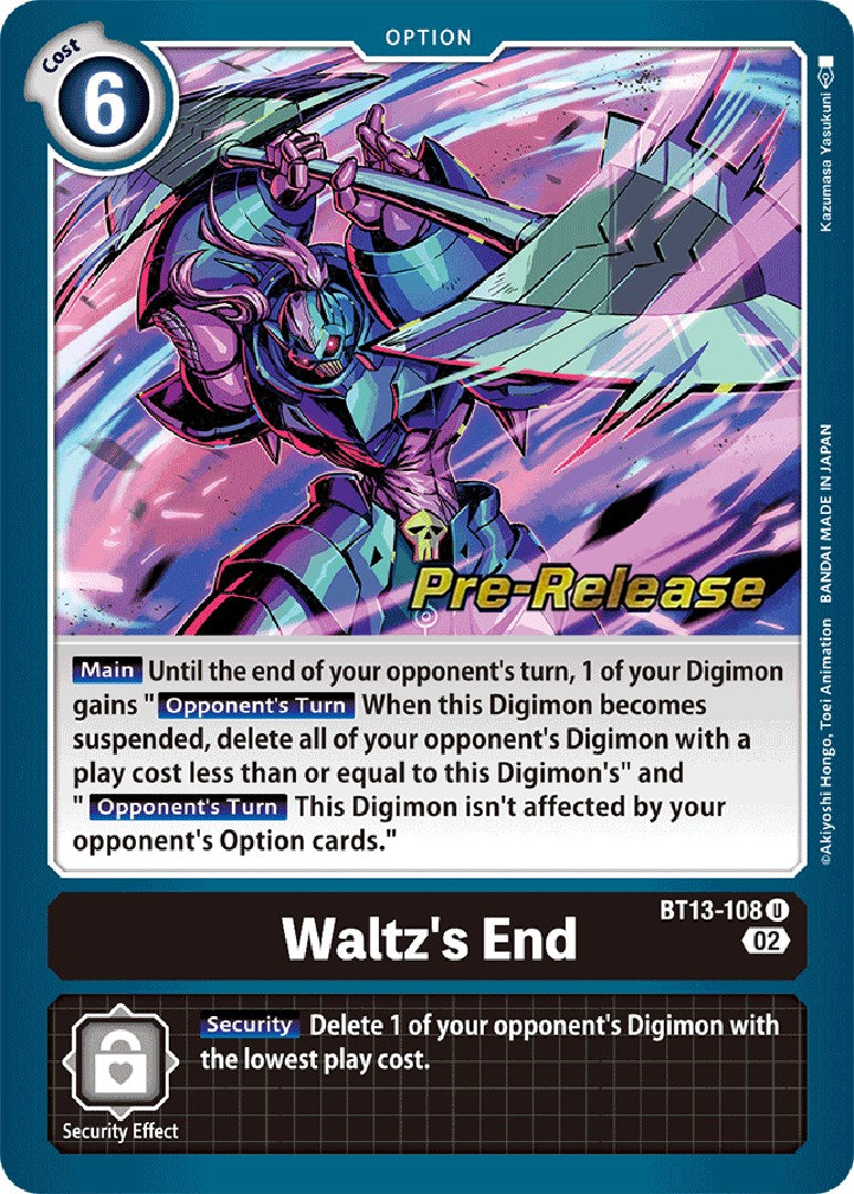 Waltz's End [BT13-108] [Versus Royal Knight Booster Pre-Release Cards] | Anubis Games and Hobby
