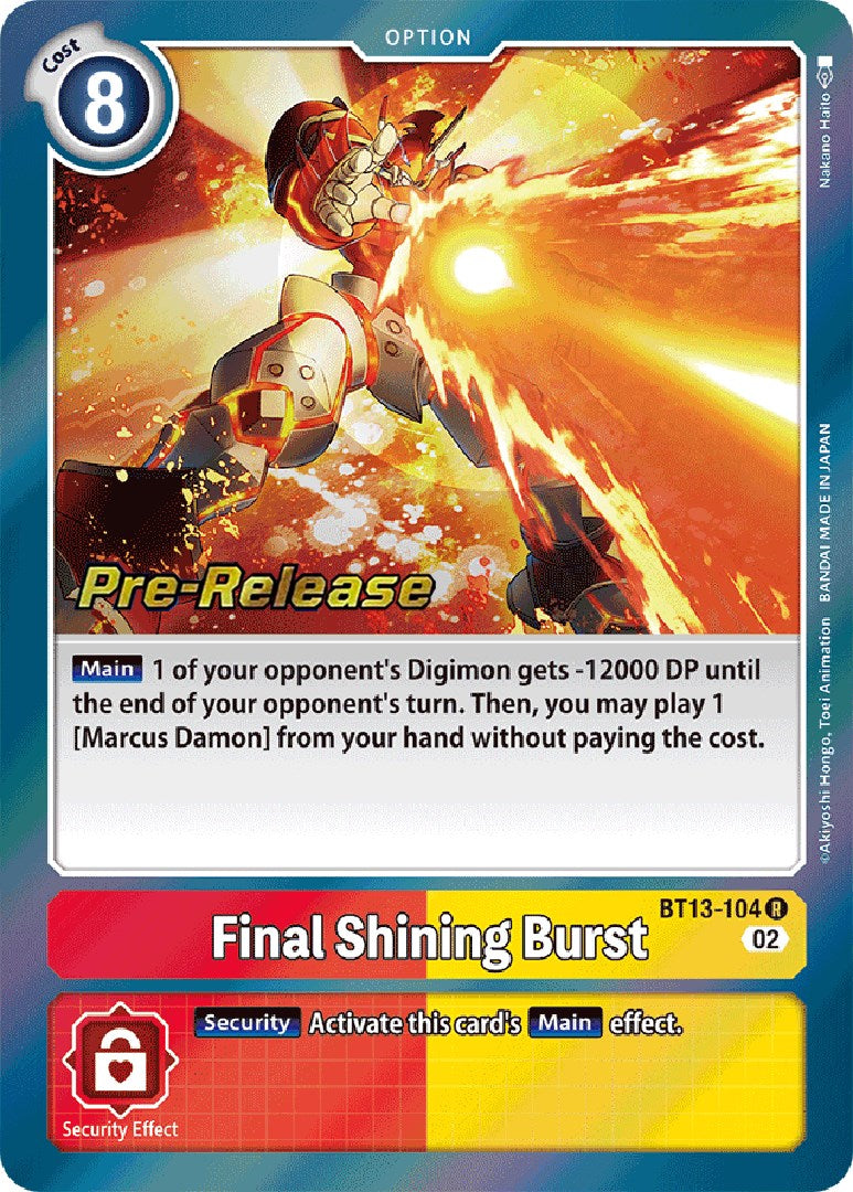 Final Shining Burst [BT13-104] [Versus Royal Knight Booster Pre-Release Cards] | Anubis Games and Hobby