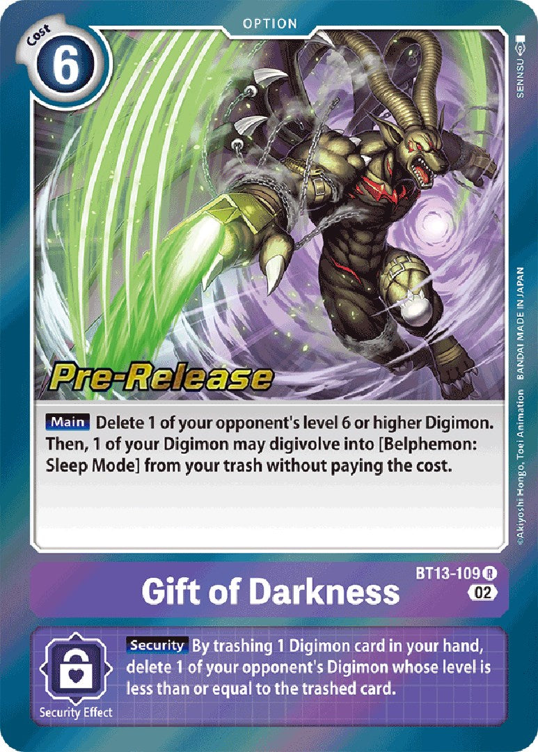Gift of Darkness [BT13-109] [Versus Royal Knight Booster Pre-Release Cards] | Anubis Games and Hobby
