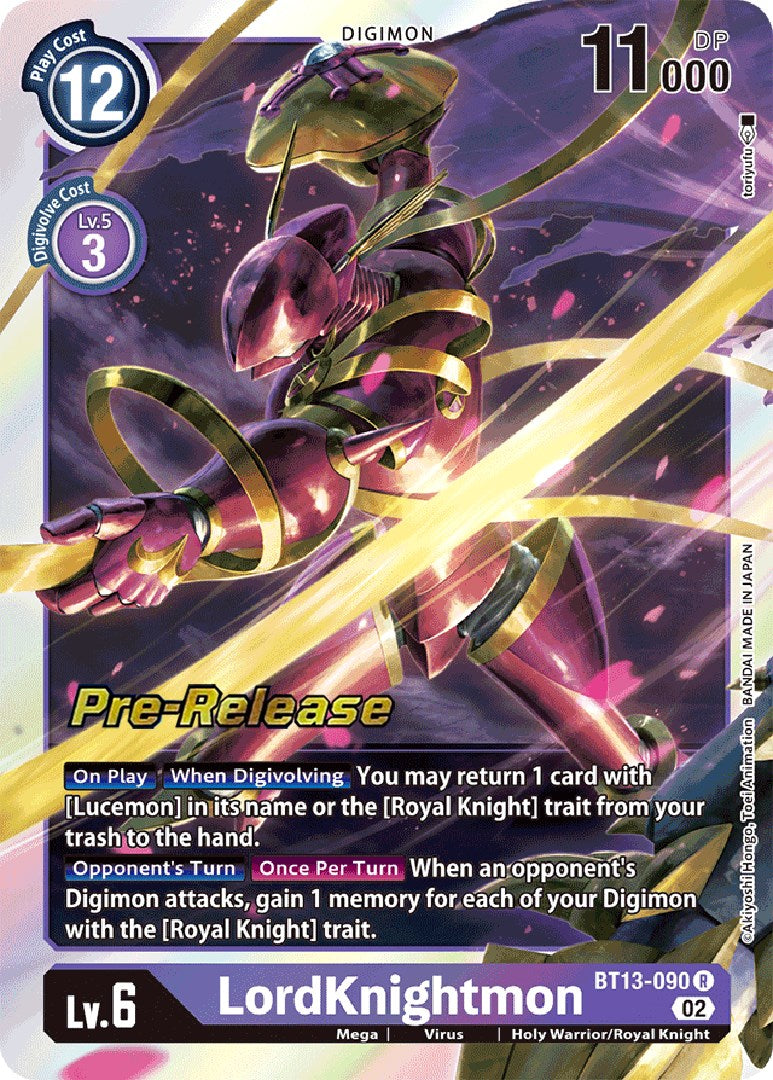 LordKnightmon [BT13-090] [Versus Royal Knight Booster Pre-Release Cards] | Anubis Games and Hobby