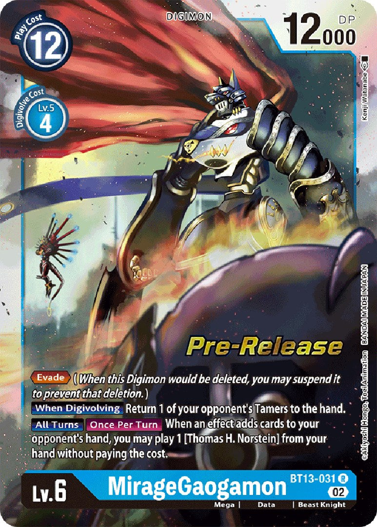 MirageGaogamon [BT13-031] [Versus Royal Knight Booster Pre-Release Cards] | Anubis Games and Hobby