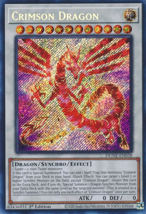 Crimson Dragon [DUNE-EN038] Secret Rare | Anubis Games and Hobby