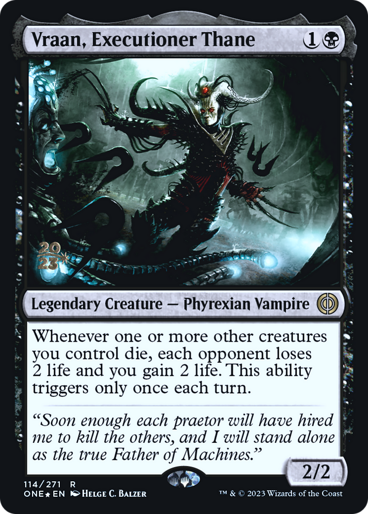 Vraan, Executioner Thane [Phyrexia: All Will Be One Prerelease Promos] | Anubis Games and Hobby