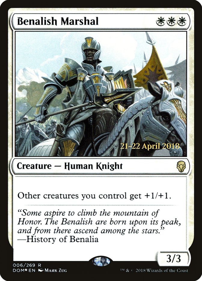 Benalish Marshal [Dominaria Prerelease Promos] | Anubis Games and Hobby