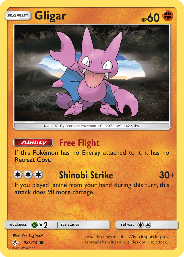 Gligar (98/214) [Sun & Moon: Unbroken Bonds] | Anubis Games and Hobby