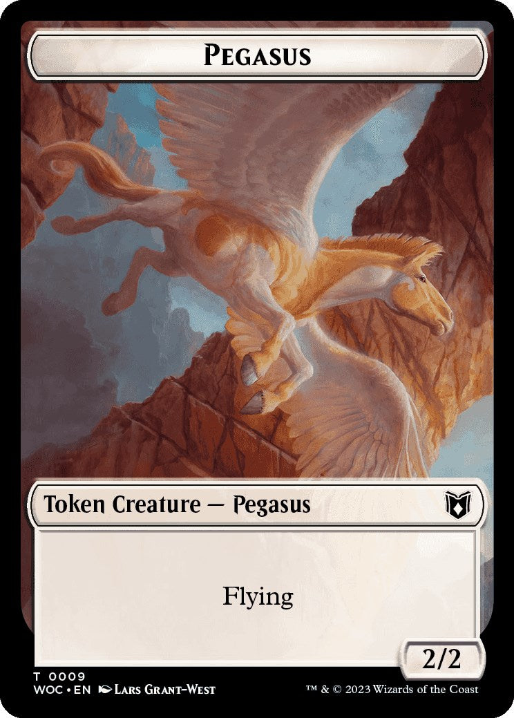 Pegasus // Saproling Double-Sided Token [Wilds of Eldraine Commander Tokens] | Anubis Games and Hobby
