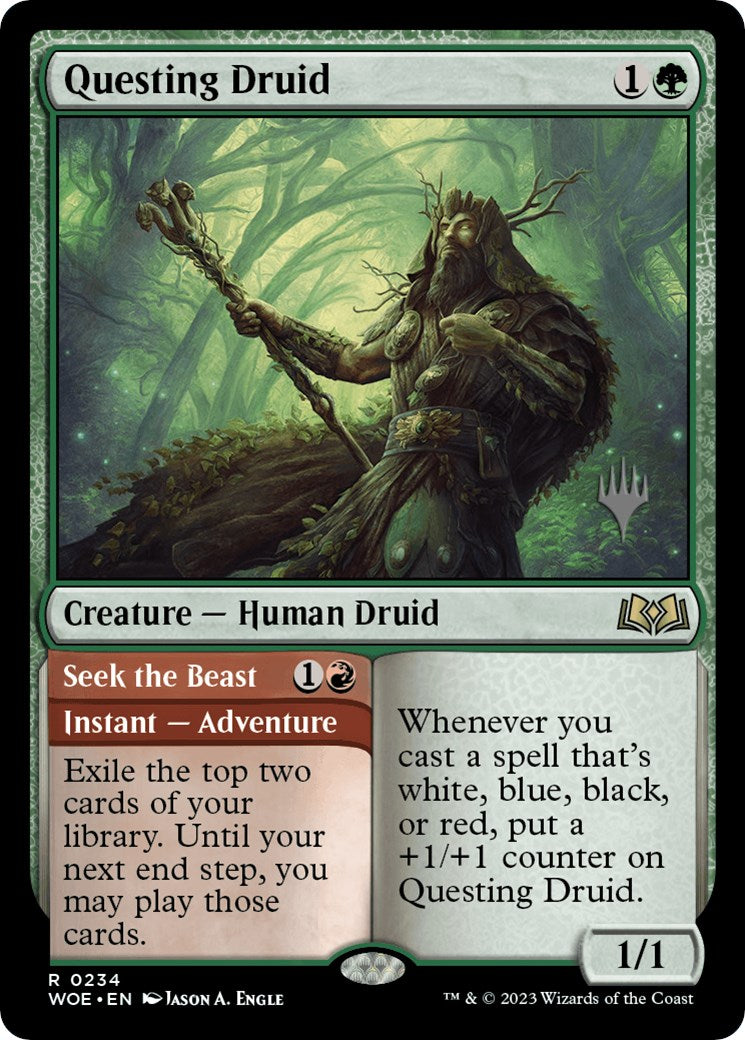 Questing Druid (Promo Pack) [Wilds of Eldraine Promos] | Anubis Games and Hobby