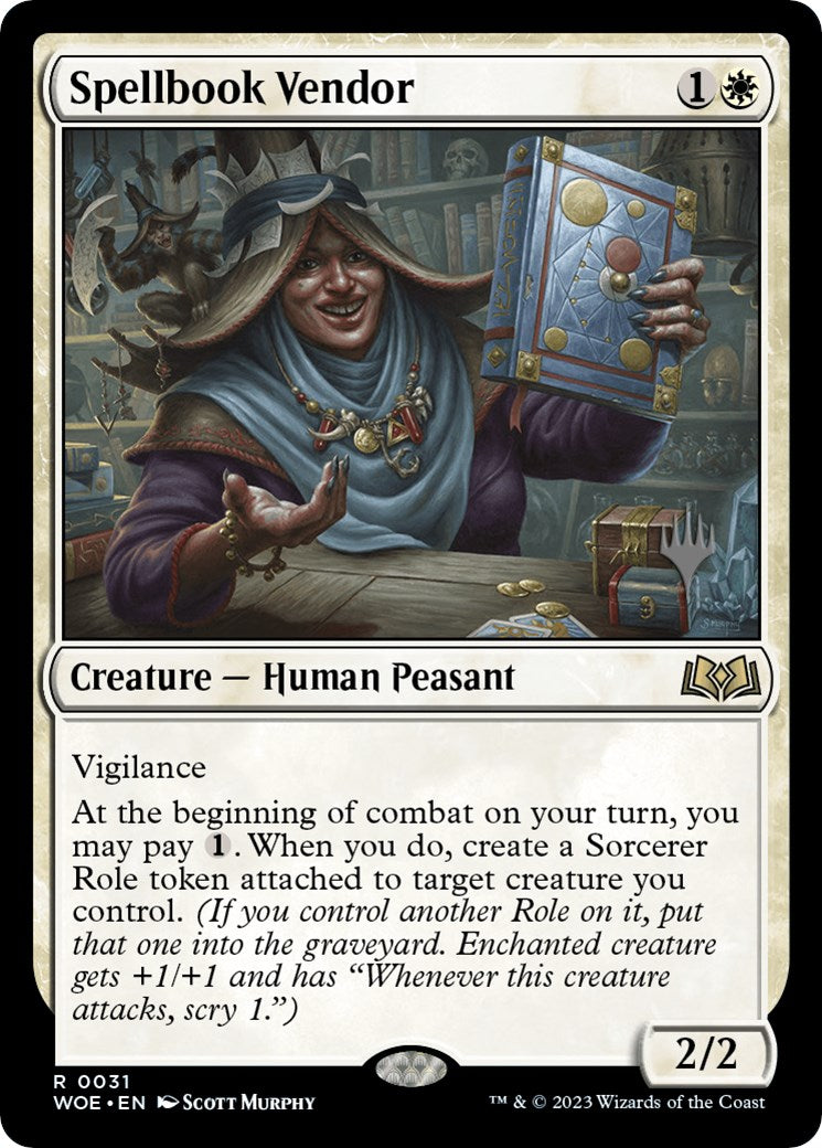 Spellbook Vendor (Promo Pack) [Wilds of Eldraine Promos] | Anubis Games and Hobby