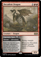 Decadent Dragon // Expensive Taste (Promo Pack) [Wilds of Eldraine Promos] | Anubis Games and Hobby