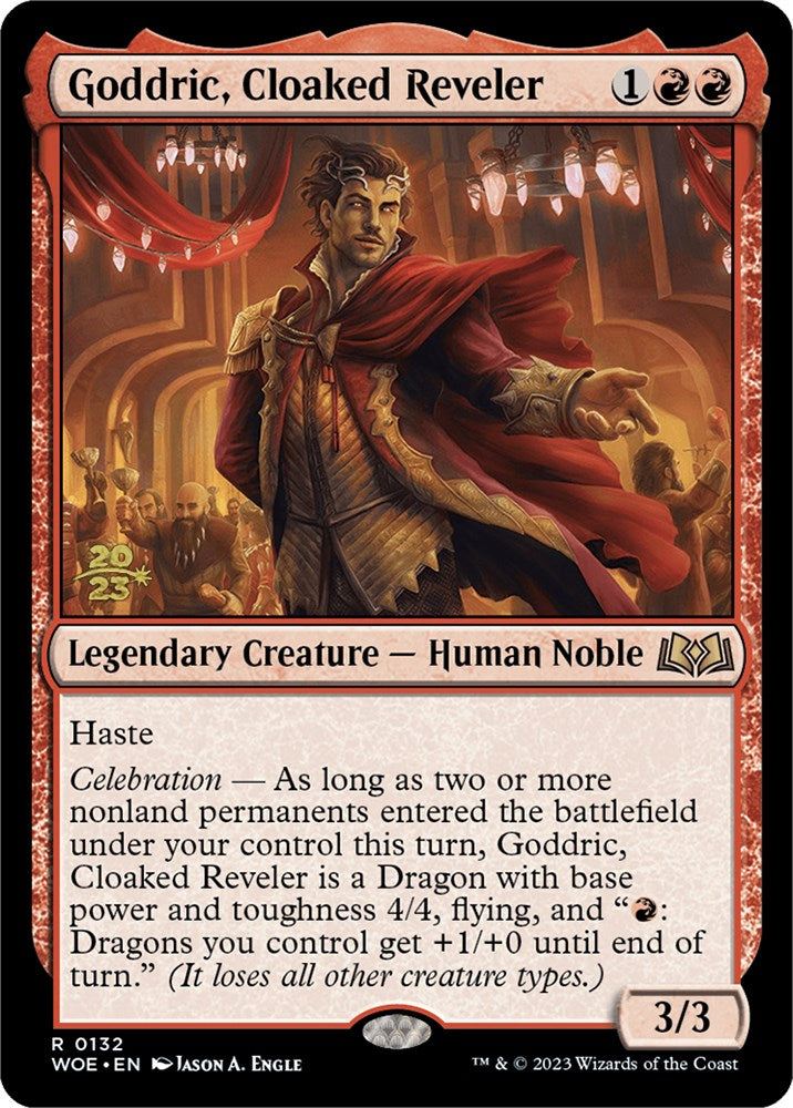 Goddric, Cloaked Reveler [Wilds of Eldraine Prerelease Promos] | Anubis Games and Hobby