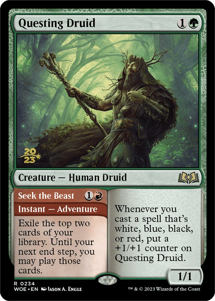 Questing Druid // Seek the Beast [Wilds of Eldraine Prerelease Promos] | Anubis Games and Hobby